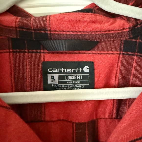 Men’s Loose Fit Heavyweight Flannel Long Sleeve Plaid Shirt Size: XL Tall - Picture 4 of 5